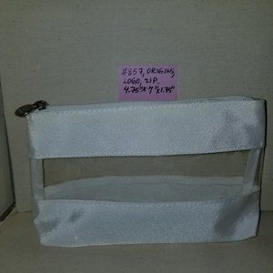 ✅NWOT RARE ORIGINS White w Clear Stripe Bag #857B, B18